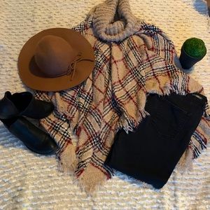 Cowl neck poncho